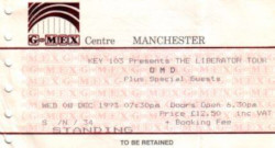 OMD | Gary Numan Manchester G-Mex Ticket 1993